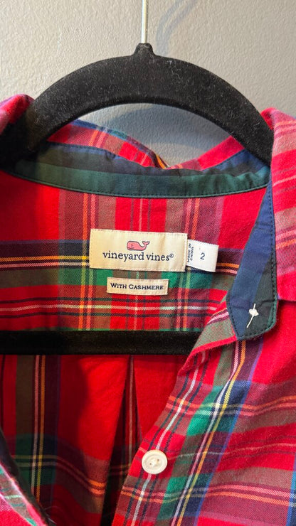 Tartan With Cashmere Button Up Shirt
