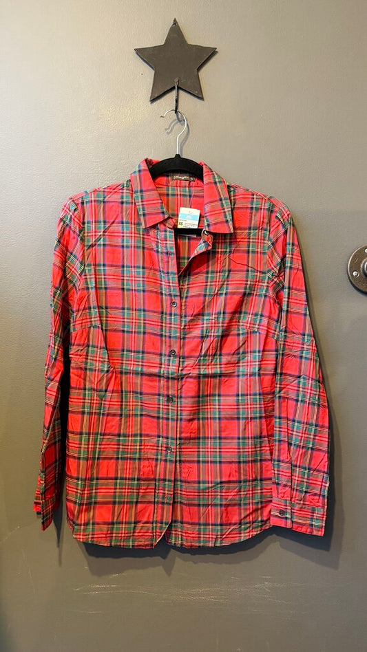 Sateen Tartan Button Up Top