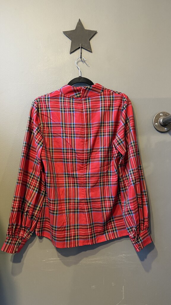Tartan High Neck Blouse