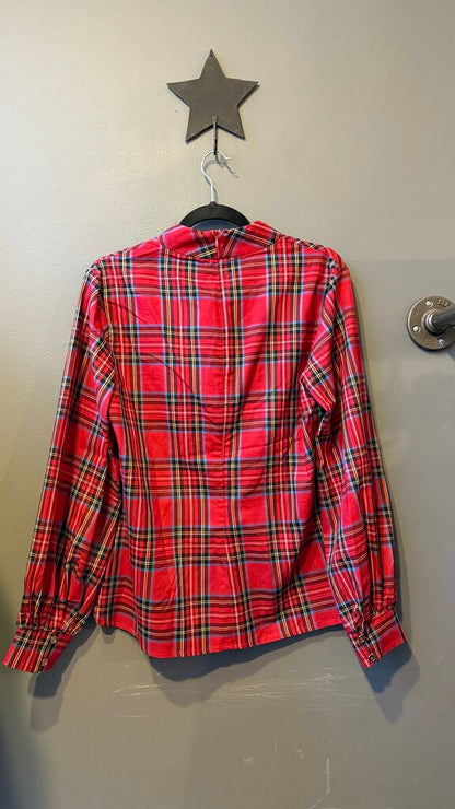 Tartan High Neck Blouse