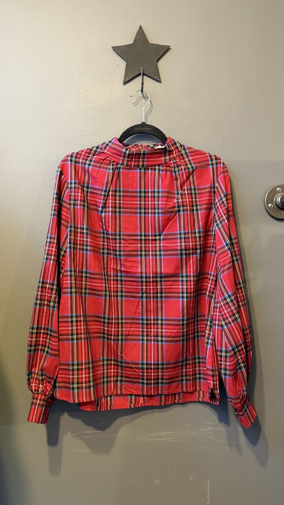 Tartan High Neck Blouse