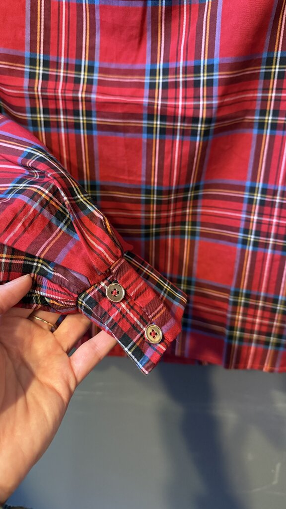 Tartan High Neck Blouse