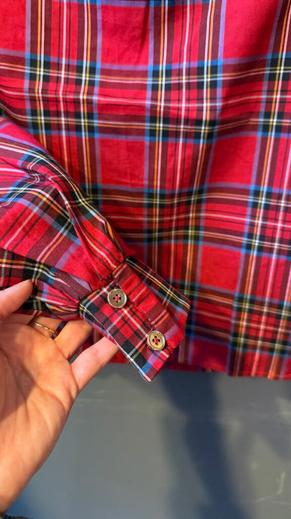 Tartan High Neck Blouse
