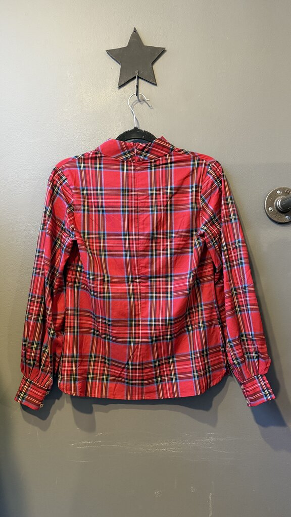 Tartan High Neck Blouse