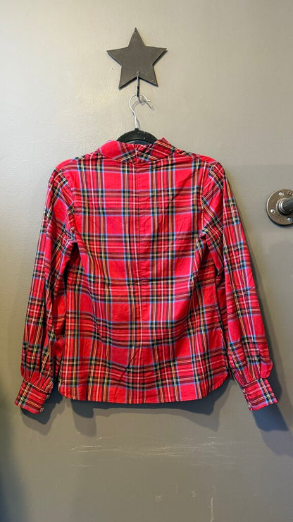 Tartan High Neck Blouse
