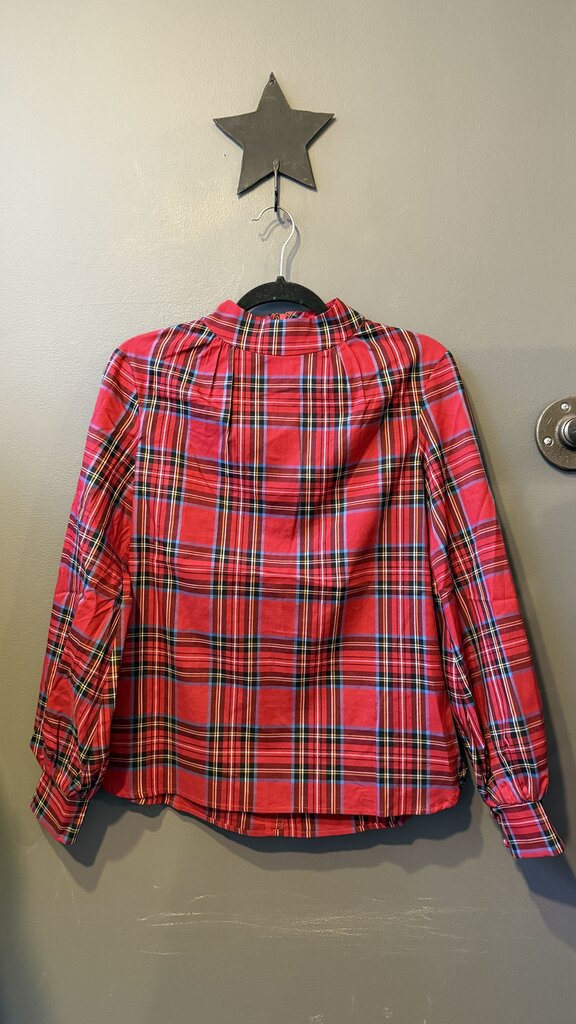Tartan High Neck Blouse