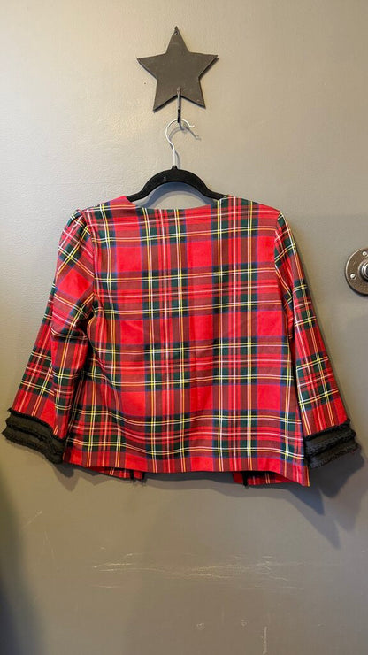Pleat Tartan Popover Blouse
