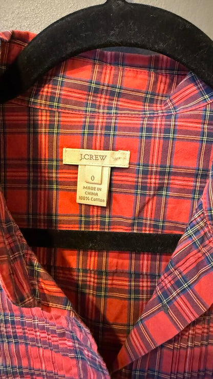 Pleat Tartan Popover Blouse