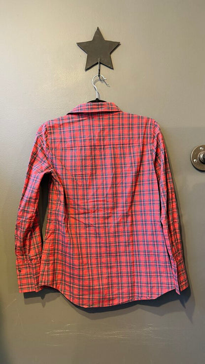 Pleat Tartan Popover Blouse
