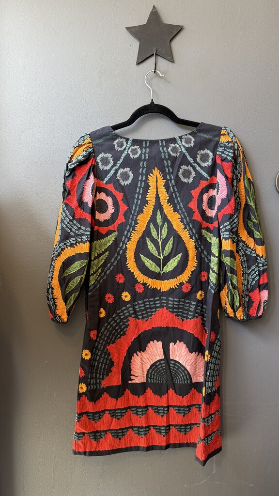 Embroidered Longsleeve Shift Dress