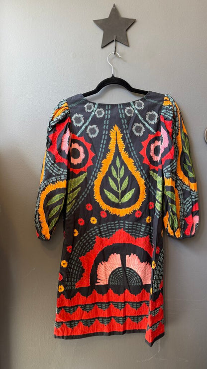 Embroidered Longsleeve Shift Dress