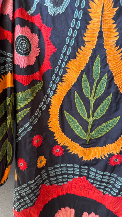 Embroidered Longsleeve Shift Dress