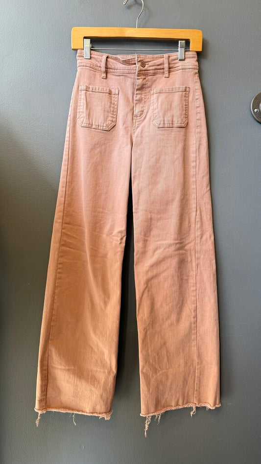 Wide Leg Patch Pocket Jeans