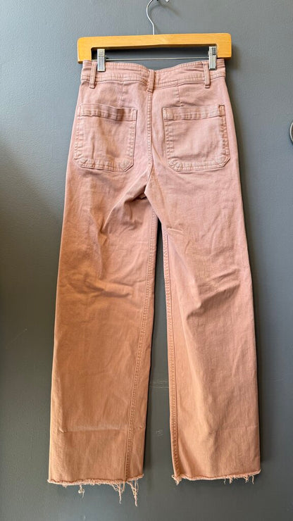 Wide Leg Patch Pocket Jeans