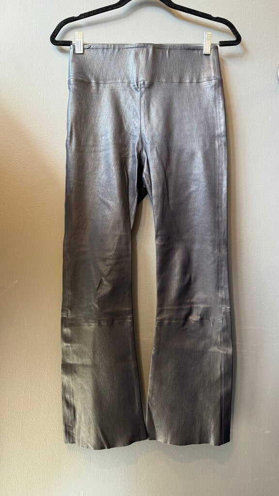 Crop Flare Leather Pants