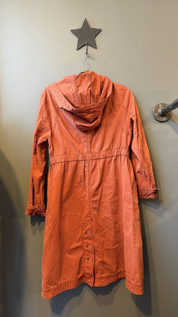 Long Canvas Hooded Jacket