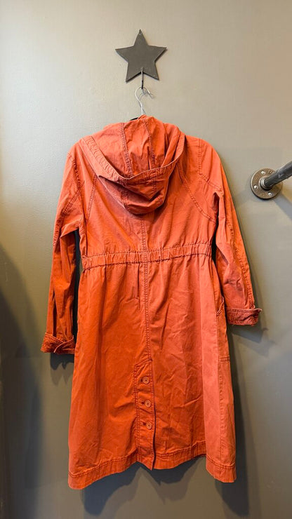 Long Canvas Hooded Jacket