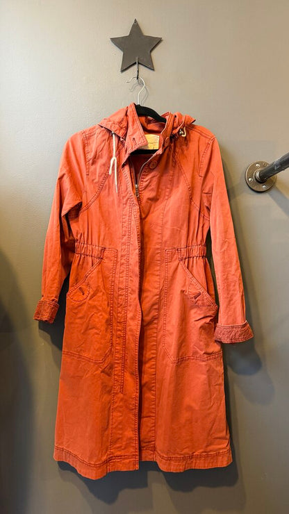 Long Canvas Hooded Jacket