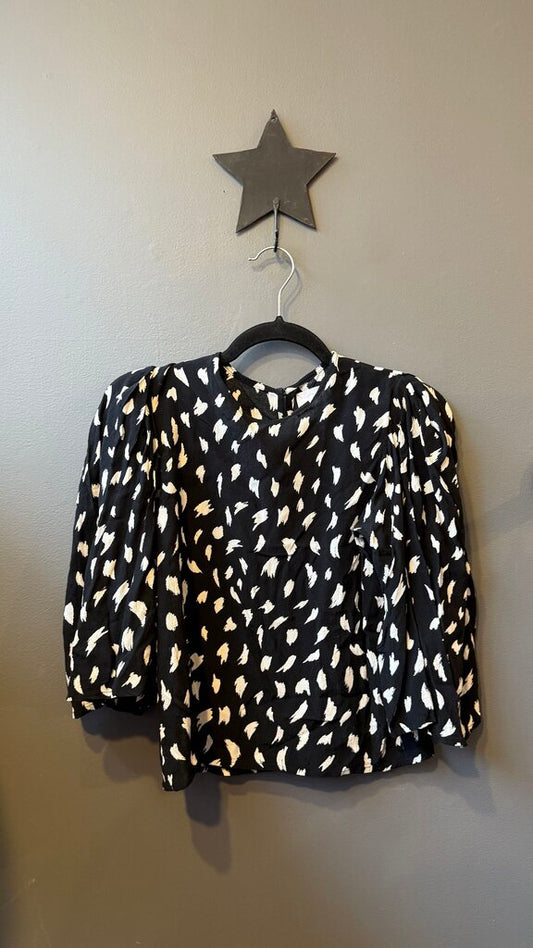 Brush Stroke Print Blouse