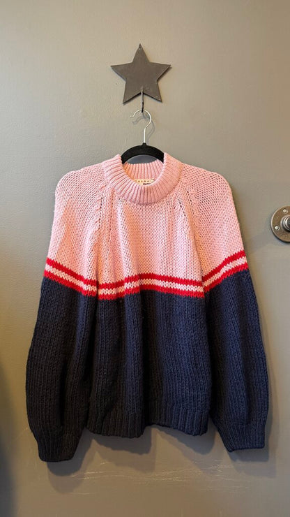 Stripe Puff Sleeve Sweater