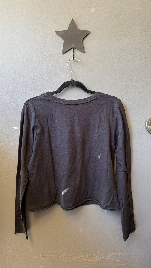 Crop Raw Hem Longsleeve TShirt
