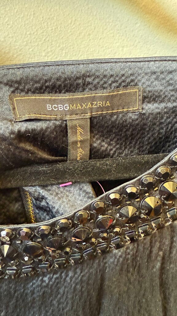 Satin Beaded Neckline Shift Dress