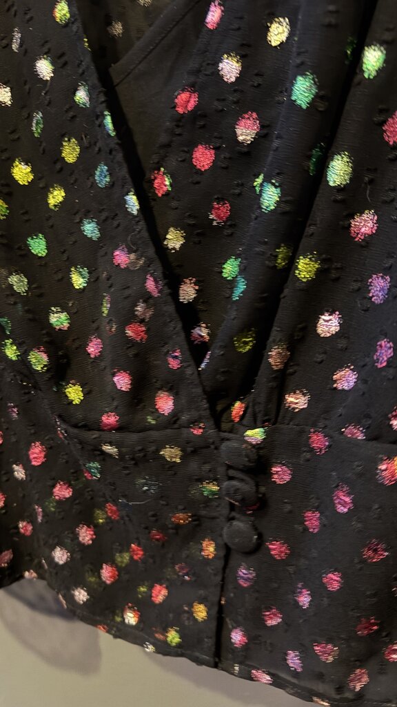 Metallic Dot Wrap Blouse