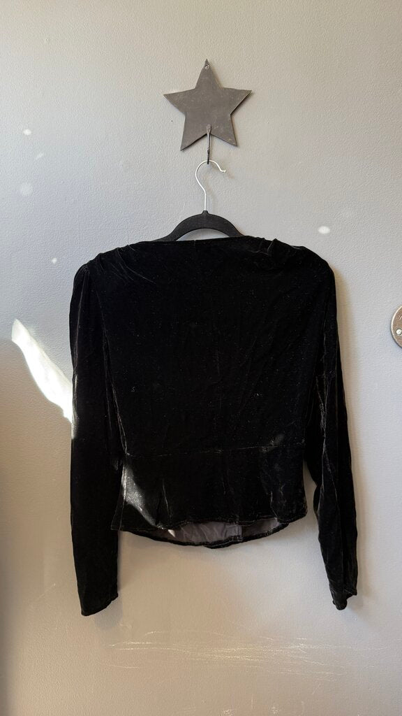 Velvet Wrap Blouse