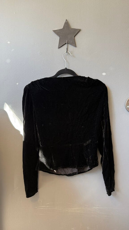 Velvet Wrap Blouse