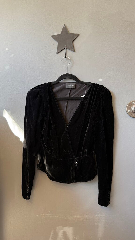 Velvet Wrap Blouse
