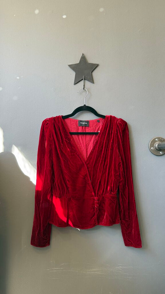 Velvet Wrap Blouse
