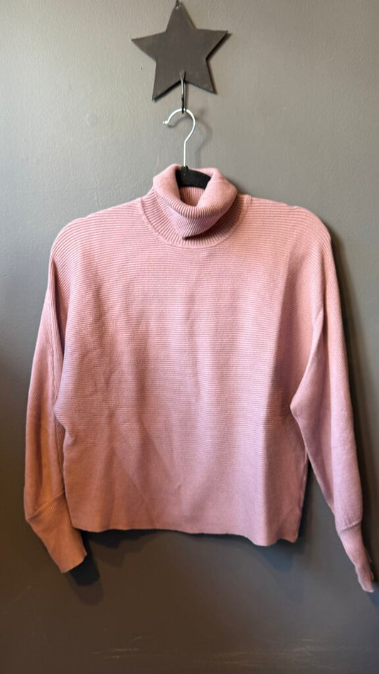 Ribbed Dolman Turtleneck Sweater