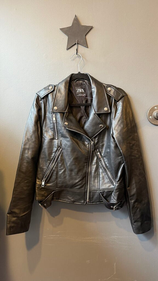 Faux Leather Moto Jacket
