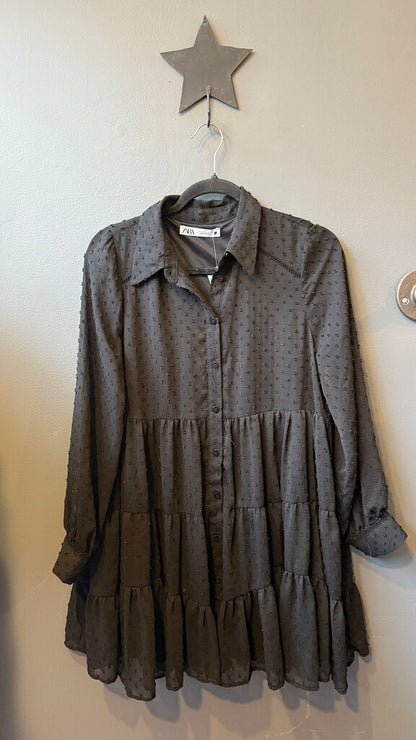 Swiss Dot Dropwaist Shirtdress