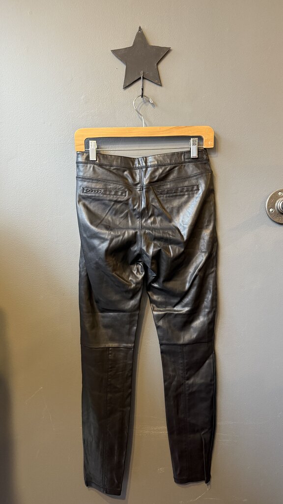 Faux Leather Pull On Leggings