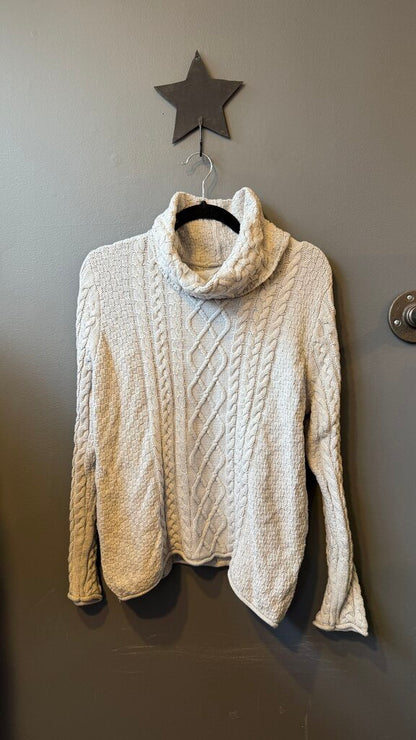 Cotton Cashmere Cableknit Turtleneck Sweater