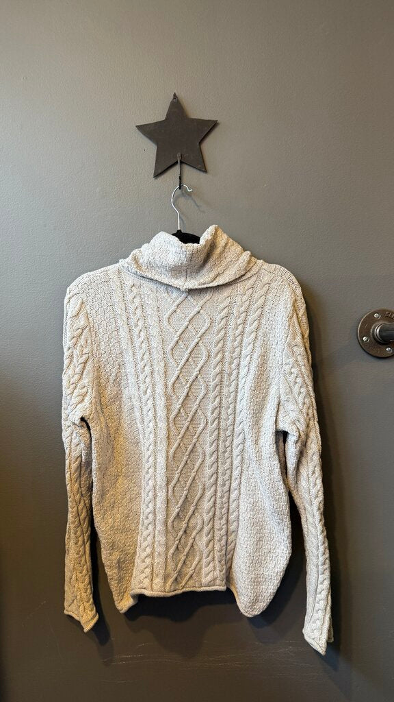 Cotton Cashmere Cableknit Turtleneck Sweater