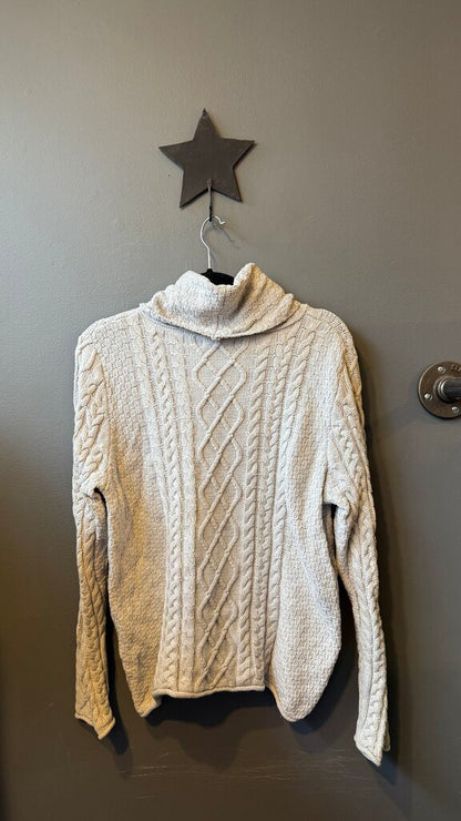 Cotton Cashmere Cableknit Turtleneck Sweater