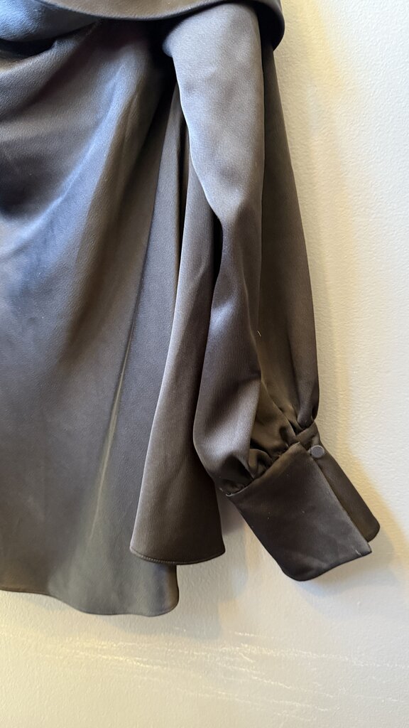 One Off the Shoulder Satin Blouse