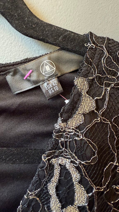 Metallic Floral Shift Dress