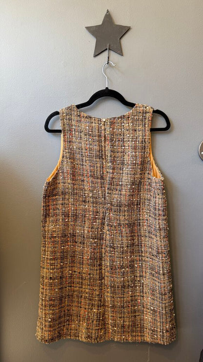 Metallic Tweed Shift Dress