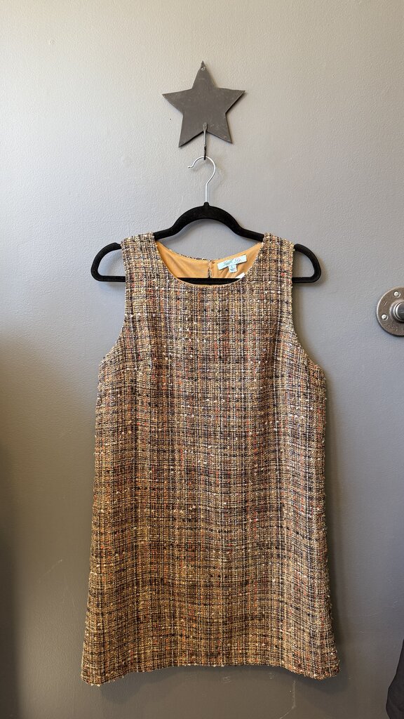 Metallic Tweed Shift Dress