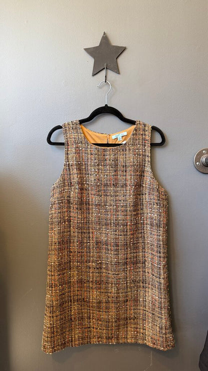 Metallic Tweed Shift Dress