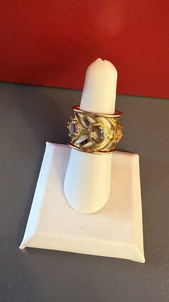 Gem Filigree Band Ring