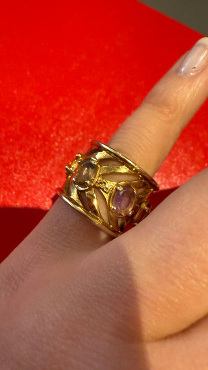 Gem Filigree Band Ring