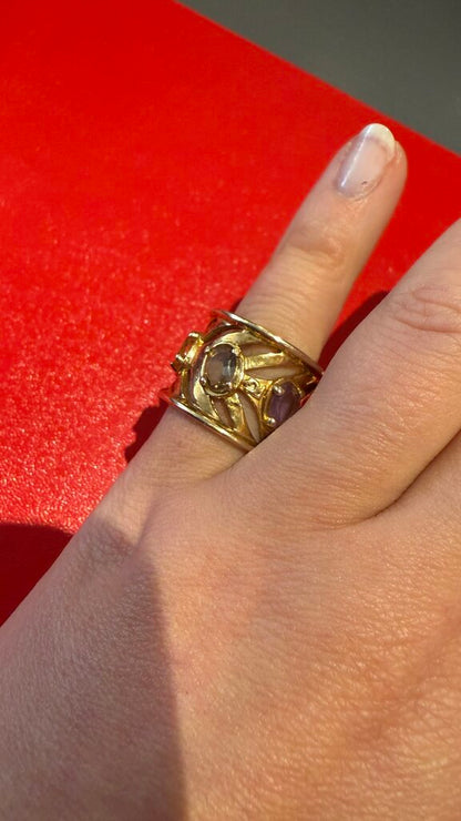 Gem Filigree Band Ring