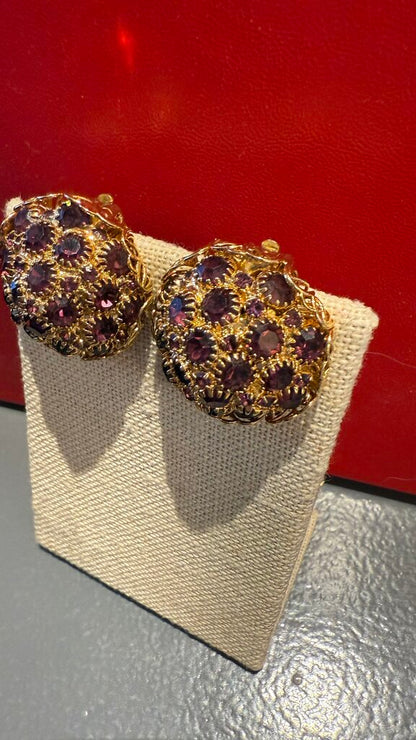 deLillo Vintage Clip On Cluster Earrings