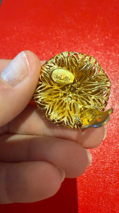 deLillo Vintage Clip On Cluster Earrings