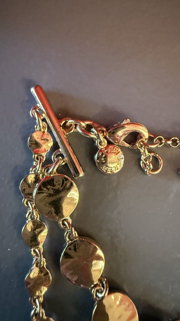 Double Gold Disc Bracelet