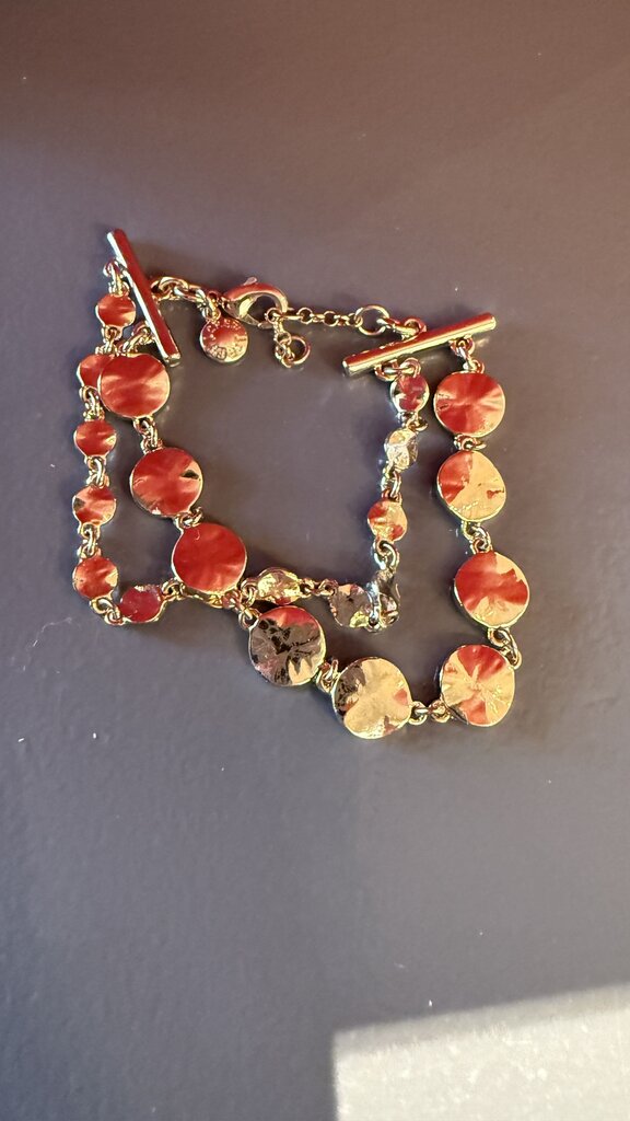 Double Gold Disc Bracelet